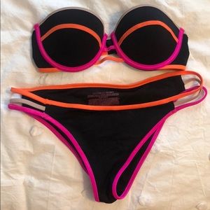Victoria secret strapless black bikini set